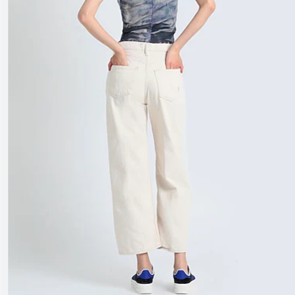 LAUREN RALPH LAUREN Wide Leg Ivory Cotton Pants High Rise Size 6 NWT - Picture 1 of 7
